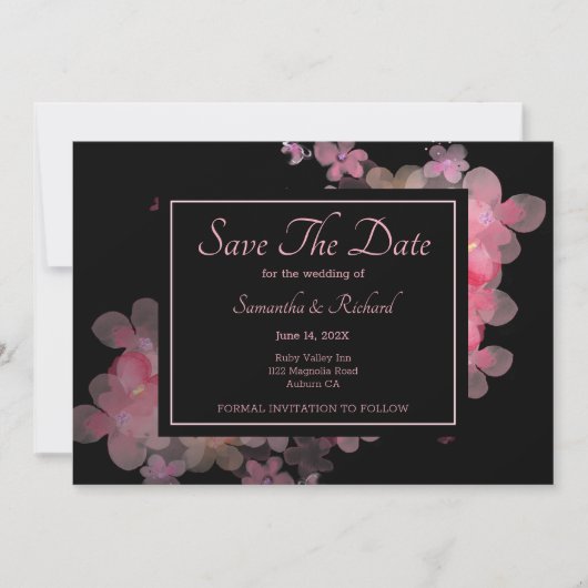 Delikatesse Wasserfarbe Rosa Blütenfarbe Einladung (Vorderseite)