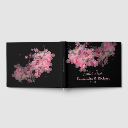 Delikatesse Wasserfarbe Rosa Blütenfarbe Gästebuch (Voll)