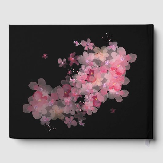 Delikatesse Wasserfarbe Rosa Blütenfarbe Gästebuch (Rückseite)