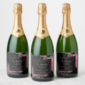 Delikatesse Wasserfarbe Rosa Blütenfarbe Schaumweinetikett (Flaschen)