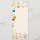 Delikatesse Wildblume Blumengarten Hochzeit Menükarte (Rückseite)