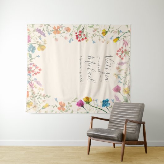 Delikatesse Wildblume Blumengarten Hochzeit Wandteppich (Beispiel (Horizontal))