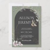 DelikatesseGrüne Botanische Blumenhochzeit einlade Einladung (Vorderseite)