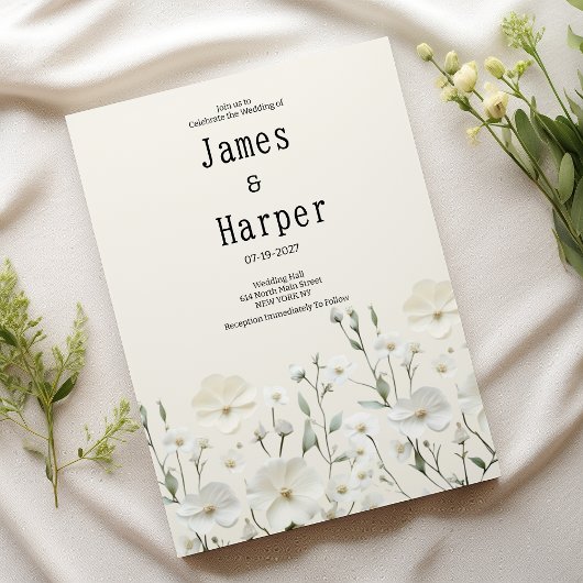 Delikatessen-Blumenarrangements in Elfenbein Einladung