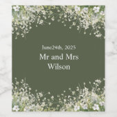 Delikatessen Blumenstrauß auf Olivenhainen Grüne H Weinetikett (Einzelnes Label)