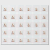 Delikatessen Blush and Blue Stripes Foto Weihnacht Geschenkpapier (Flach)