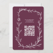 Delikatessen Botanischer Bar Bat Mitzvah CUSTOM QR Einladung (Rückseite)