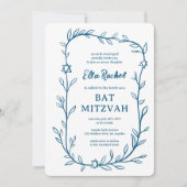 Delikatessen Botanischer Bar Bat Mitzvah CUSTOM QR Einladung (Vorderseite)