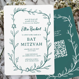 Delikatessen Botanischer Bar Bat Mitzvah CUSTOM QR Einladung