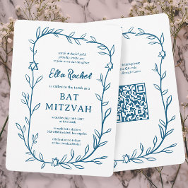 Delikatessen Botanischer Bar Bat Mitzvah CUSTOM QR Einladung