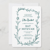 Delikatessen Botanischer Bar Bat Mitzvah CUSTOM QR Einladung (Vorderseite)