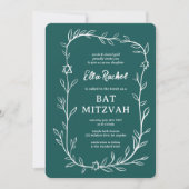 Delikatessen Botanischer Bar Bat Mitzvah CUSTOM QR Einladung (Vorderseite)