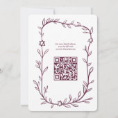Delikatessen Botanischer Bar Bat Mitzvah CUSTOM QR Einladung (Rückseite)