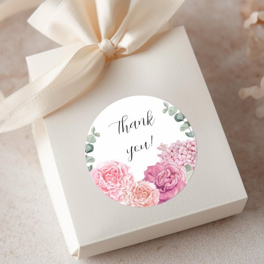 Delikatessen Danke, dass du pinkfarbenes Aquarell  Runder Aufkleber