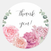 Delikatessen Danke, dass du pinkfarbenes Aquarell Runder Aufkleber (Vorderseite)