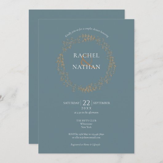 Delikatessen | Dusche für Paare Einladung (Vorne/Hinten)