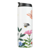 Delikatessen Frühling Blumengarten Grenze Thermosbecher (Nach rechts gedreht)