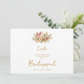 Delikatessen Glam Christmas Floral Gold Bridesmaid (Stehend Vorderseite)