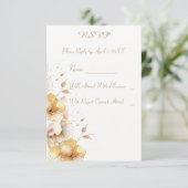 Delikatessen Golden Floral RSVP Karte (Stehend Vorderseite)