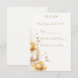 Delikatessen Golden Floral RSVP Karte