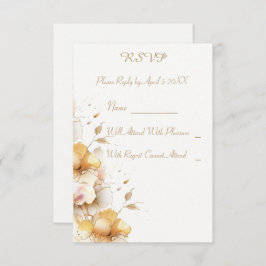 Delikatessen Golden Floral RSVP Karte