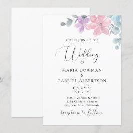 Delikatessen in Pastellfarben, botanisch Hochzeits Einladung