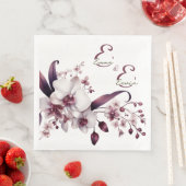 Delikatessen in Weiß und Magenta Orchideen individ Serviette (Beispiel)