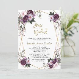 Delikatessen, Lila, floral Bachelorette Einladung