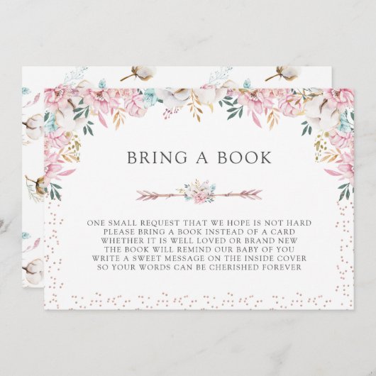 Delikatessen mit Blumen und Pfeilen Einladung (Vorne/Hinten)