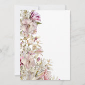 Delikatessen Moderne rosa Rose & Lily Bridal Brunc Einladung (Rückseite)