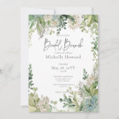 Delikatessen Modernes Gipskraut Grüne Bridal Brunc Einladung (Vorderseite)