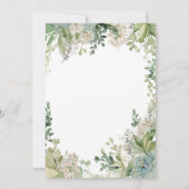 Delikatessen Modernes Gipskraut Grüne Bridal Brunc Einladung (Rückseite)