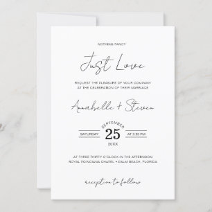 Delikatessen nichts Extravagant nur Liebe Hochzeit Einladung