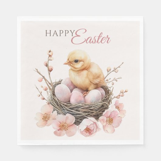 Delikatessen Osternest Ei & Chick Brunch Serviette (Vorderseite)