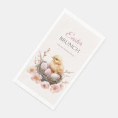 Delikatessen Osternest Ei & Chick Brunch Serviette (Ecke)