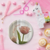 Delikatessen Pink Pastel Tulips Fotografisches Ost Pappteller (Party)