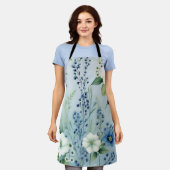 Delikatessen Romantisches Blumenblau Schürze (Getragen)