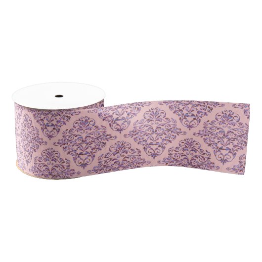 Delikatessen Rosa Ambrosia Elegante Royal Damask Ripsband (Spule)