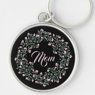 Delikatessen Rosa Blumenreath mit Mama Schlüsselan Schlüsselanhänger