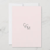 Delikatessen Rosa Rose & Grau Weintrauben Hochzeit Einladung (Rückseite)