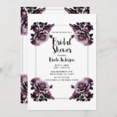 Delikatessen Rosa Rosen Shabby Dusche Einladung (Vorne/Hinten)