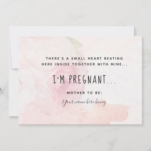 Delikatessen Rosa Schwangerschaft Announcemente Ka Ankündigung (Vorderseite)