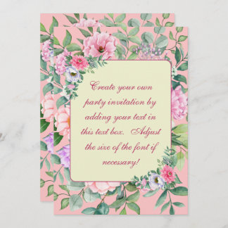 Delikatessen Rosa Summer Garden Party Floral Gebur Einladung