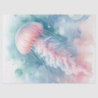 Delikatessen Rosa Wasserfarbenqualle Seidenpapier