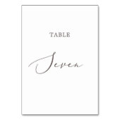 Delikatessen Taupe Calligrafie Tischnummer (Rückseite)