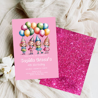 Delikatessen Wasserfarbene Gnome Girls Einladung