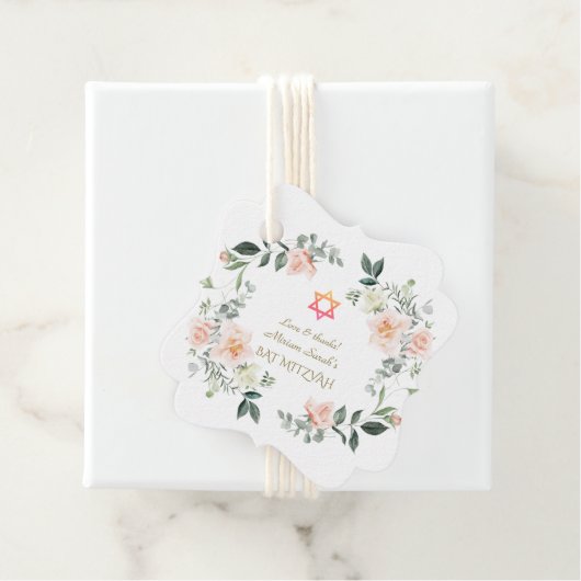 Delikatessen Weiße Blume Bat Mitzvah Geschenkanhänger (Beispiel)