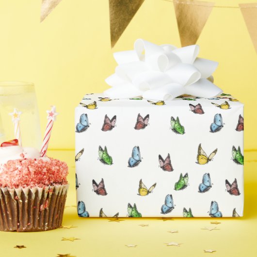 Delikatessen Whimsical Rustic Butterfly Summer Geschenkpapier (Geburtstagsparty)