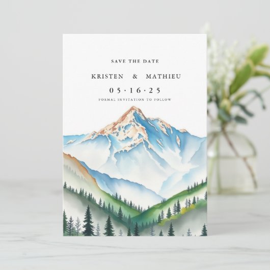 Delikatessener Berg Save The Date (Stehend Vorderseite)