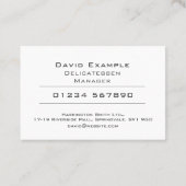 Delikatessenmanager mit Foto des Holders Visitenkarte (Rückseite)